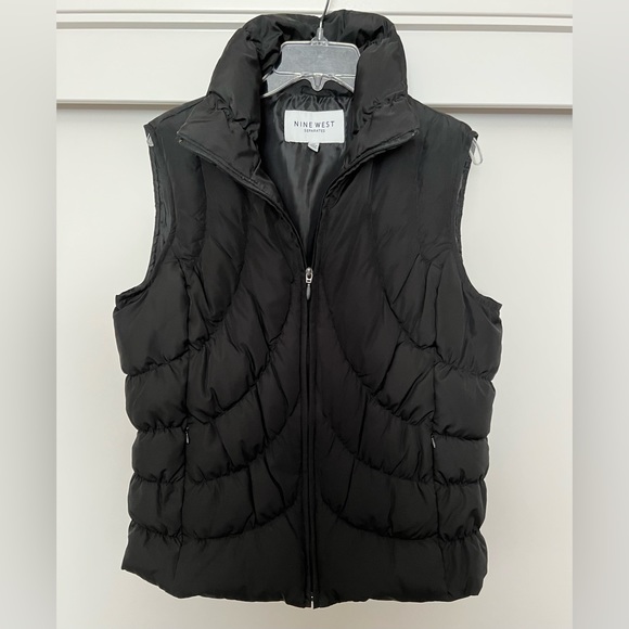 Nine West Tops Nine West Separates Black Fully Lined Quilted Zip Up Vest Size L Poshmark